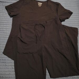 Scrubstar Classic Black Scrubs - Medium Pants And Large Top